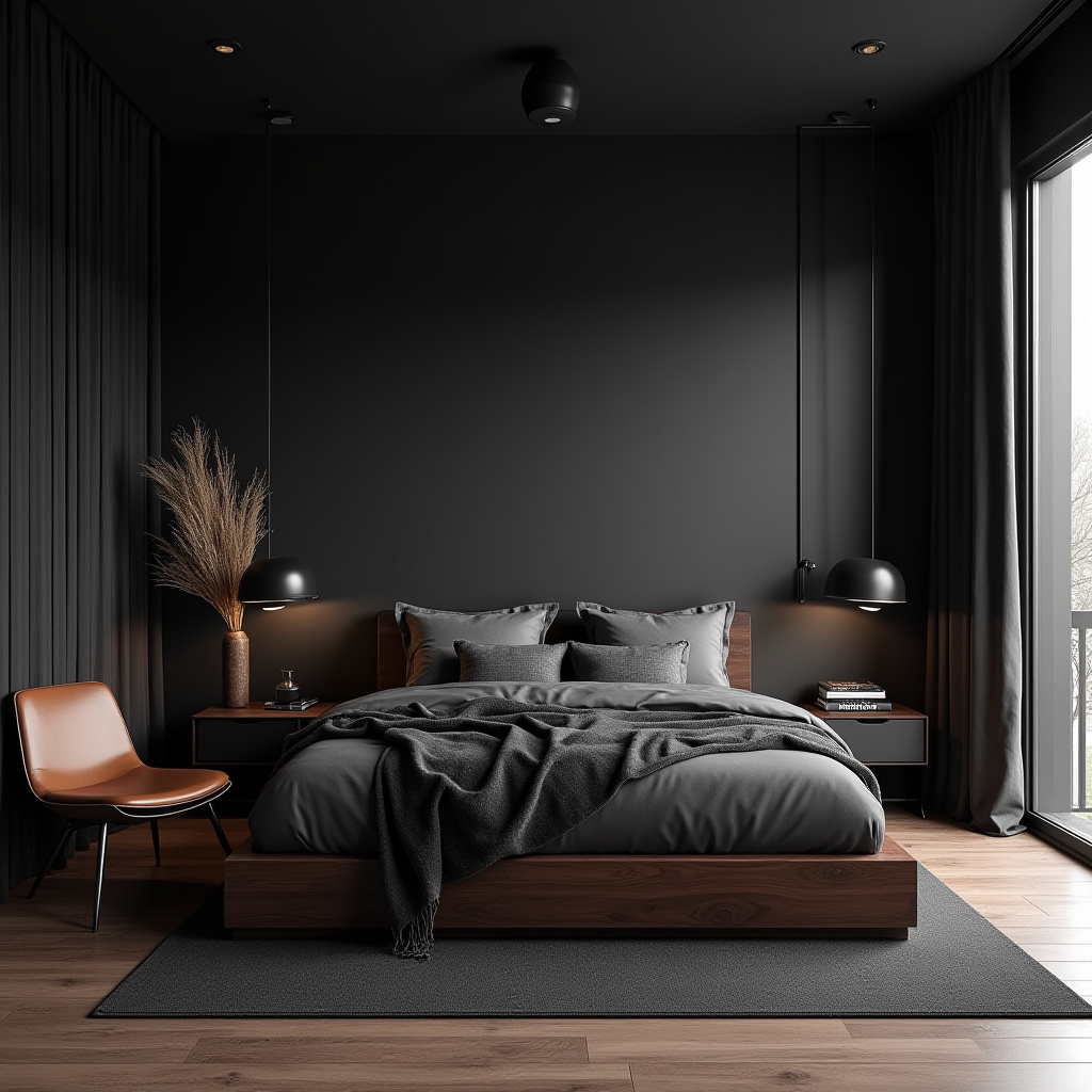 modern dark bedroom 2