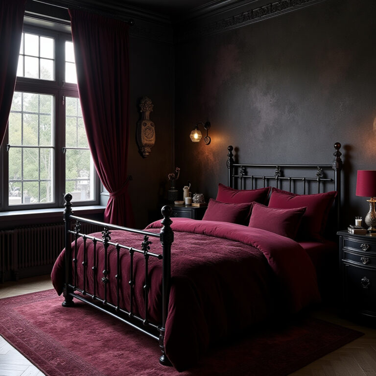moody bedroom accent wall 1