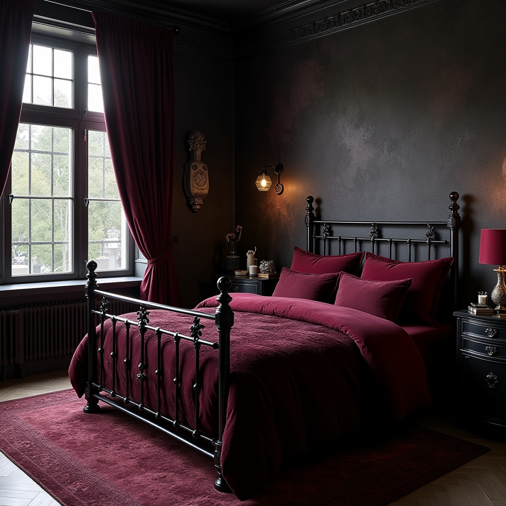 moody bedroom accent wall 1