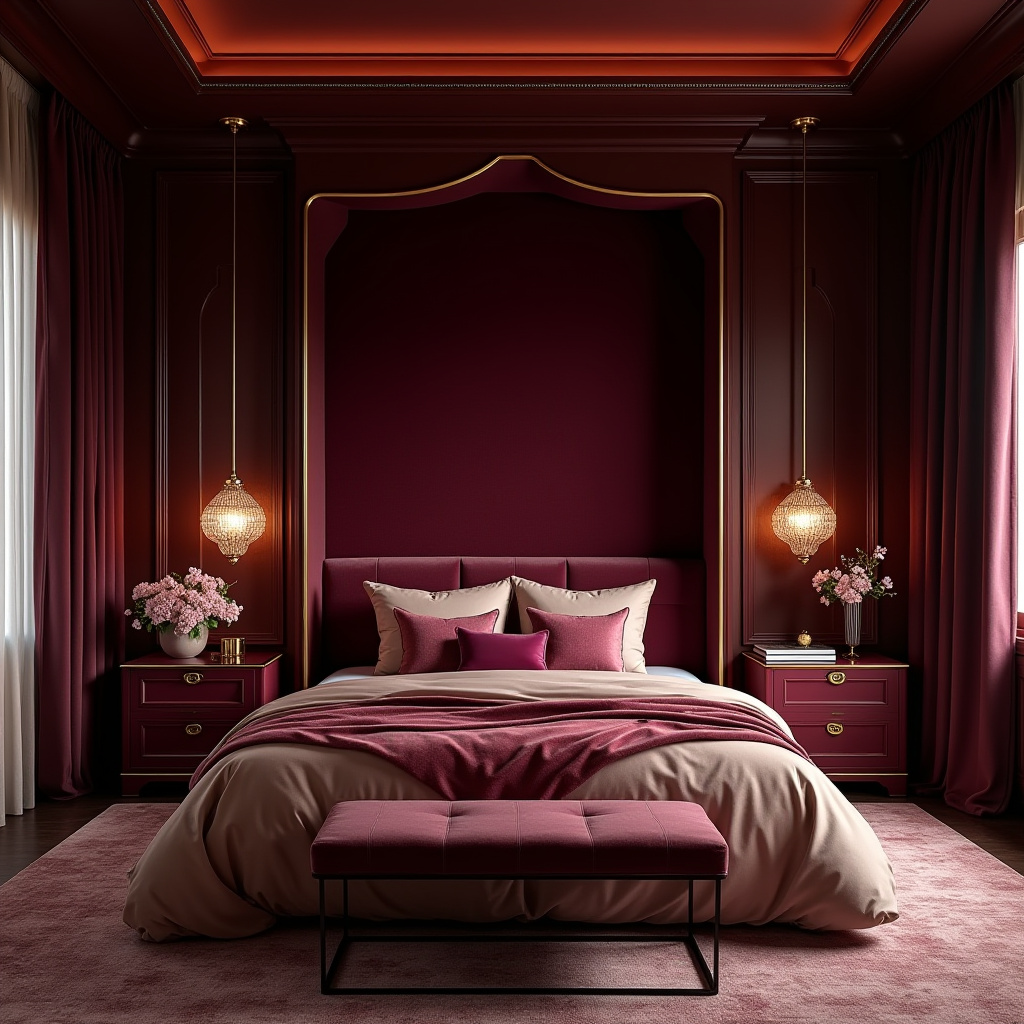 moody bedroom accent wall 23