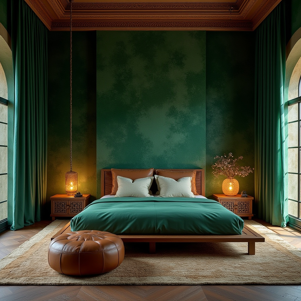 moody bedroom accent wall 33