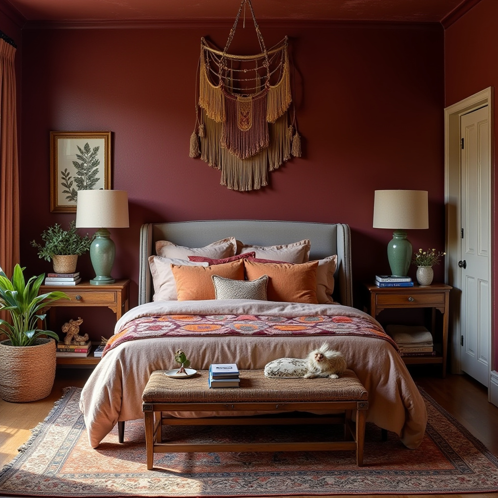 moody bedroom accent wall 39