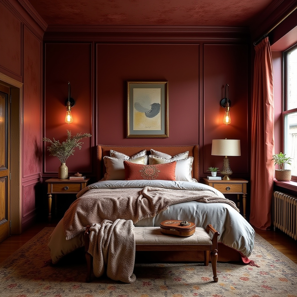 moody bedroom accent wall 40