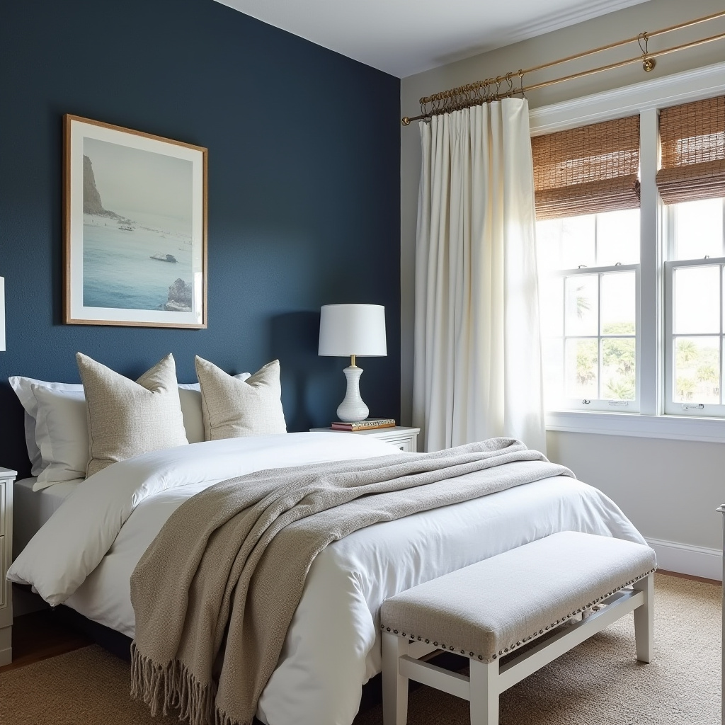 navy blue accent wall bedroom paint colors 11