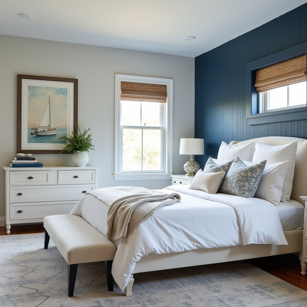 navy blue accent wall bedroom paint colors 12