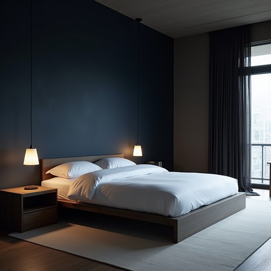 navy blue accent wall bedroom paint colors 13