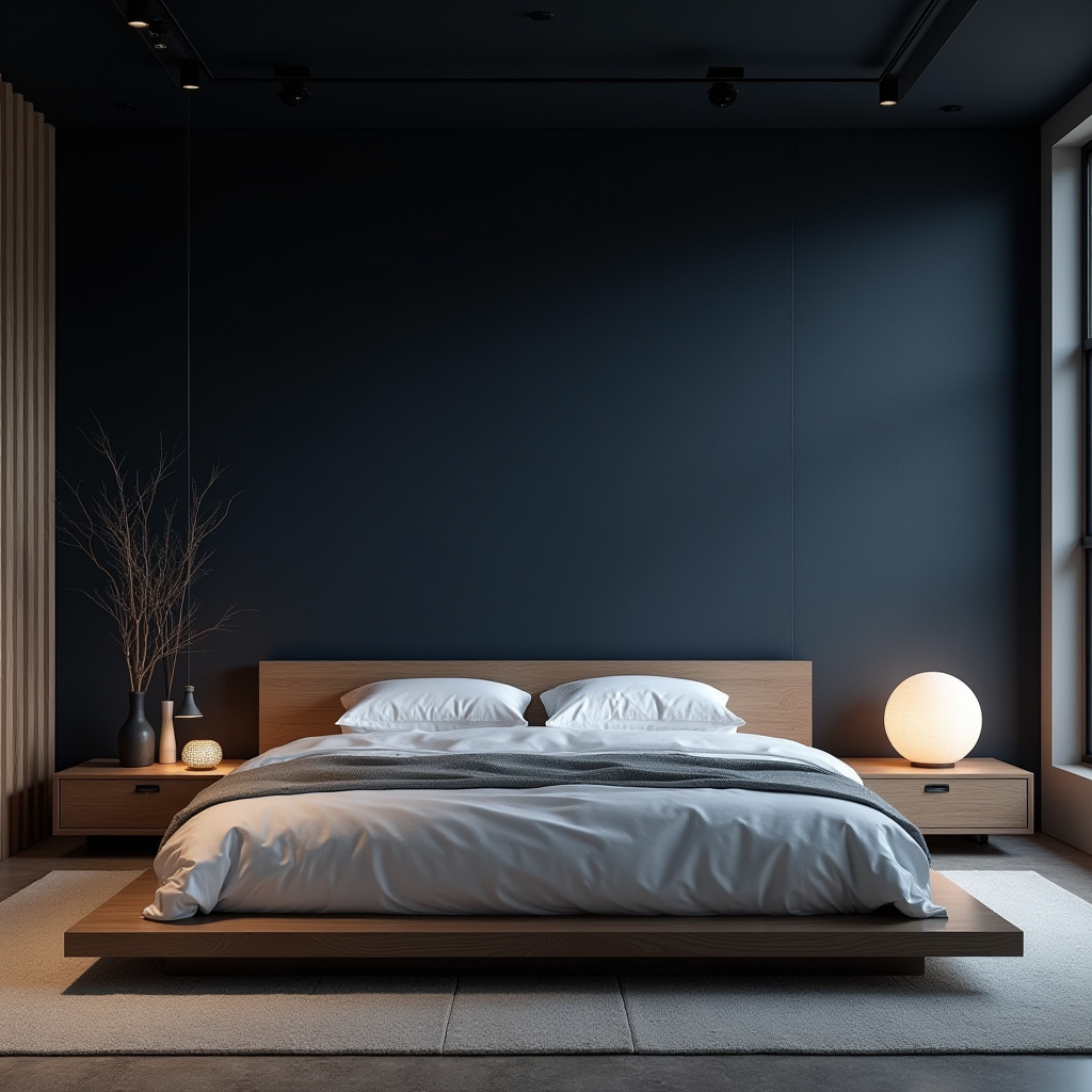 navy blue accent wall bedroom paint colors 14