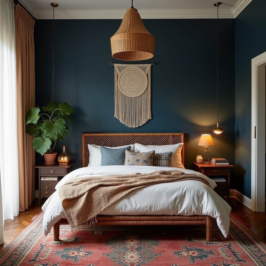 navy blue accent wall bedroom paint colors 15