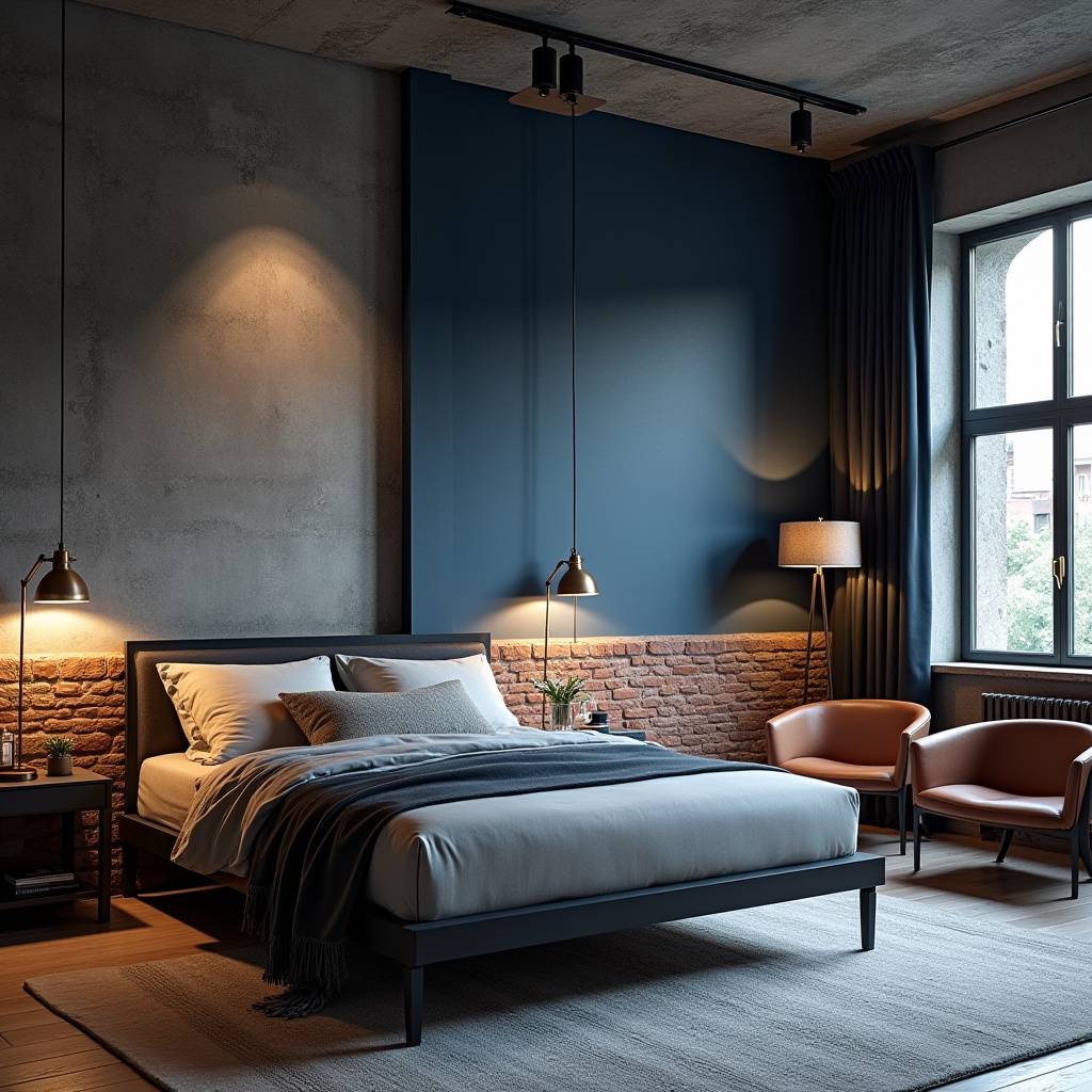 navy blue accent wall bedroom paint colors 18