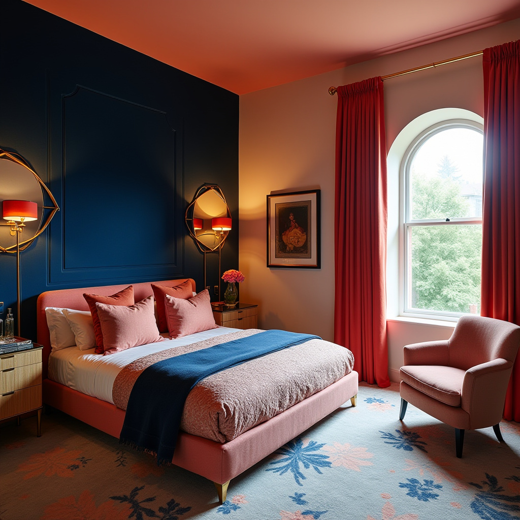 navy blue accent wall bedroom paint colors 20