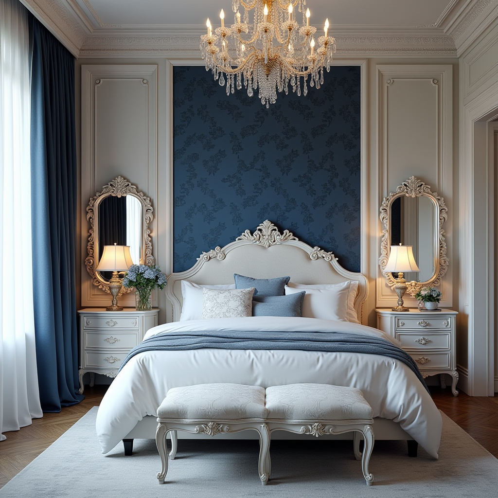 navy blue accent wall bedroom paint colors 29
