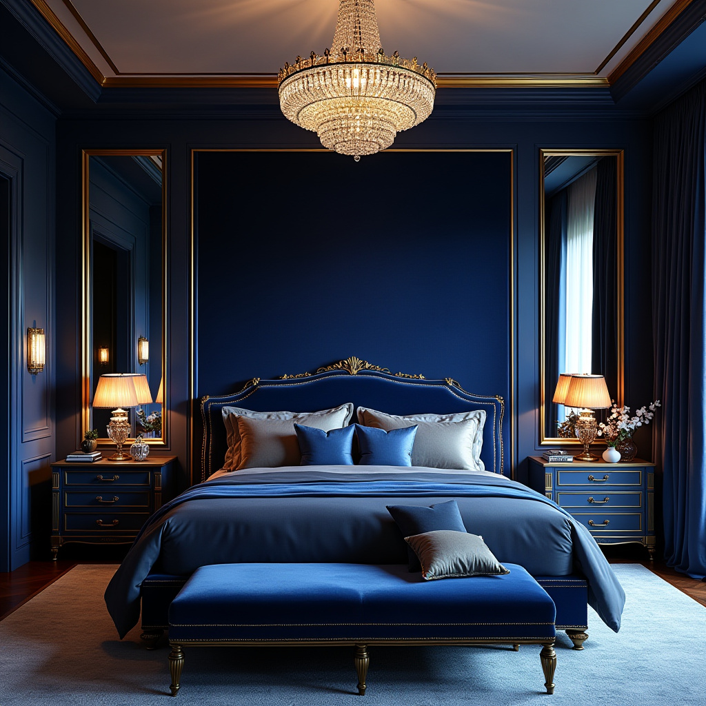 navy blue accent wall bedroom paint colors 9