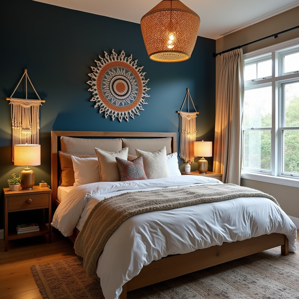 navy blue bedroom accent wall 13