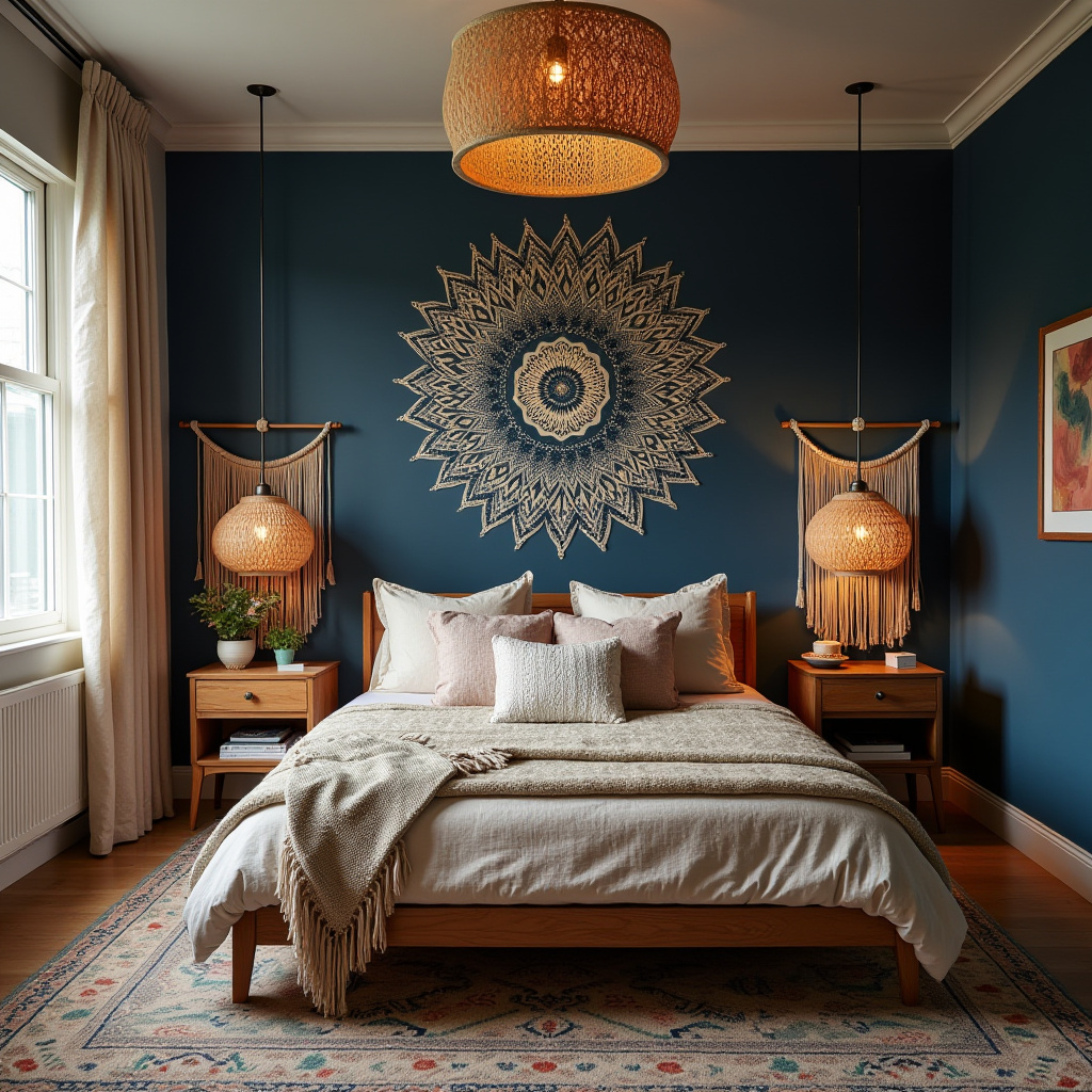 navy blue bedroom accent wall 14