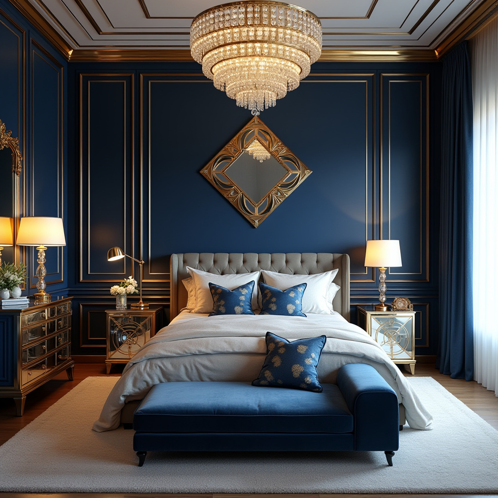 navy blue bedroom accent wall 15
