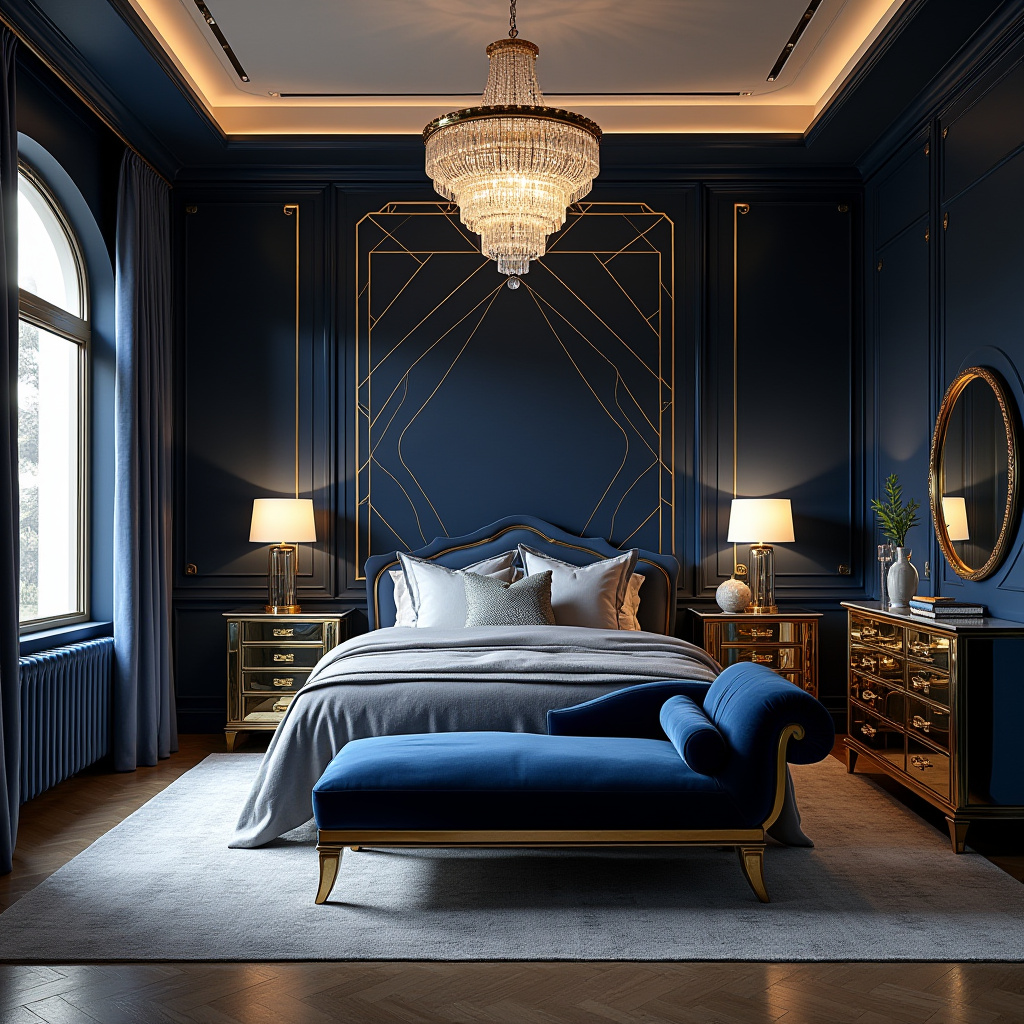 navy blue bedroom accent wall 16