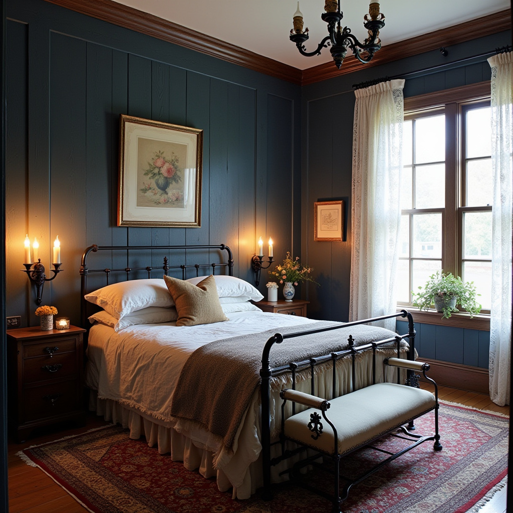 navy blue bedroom accent wall 19