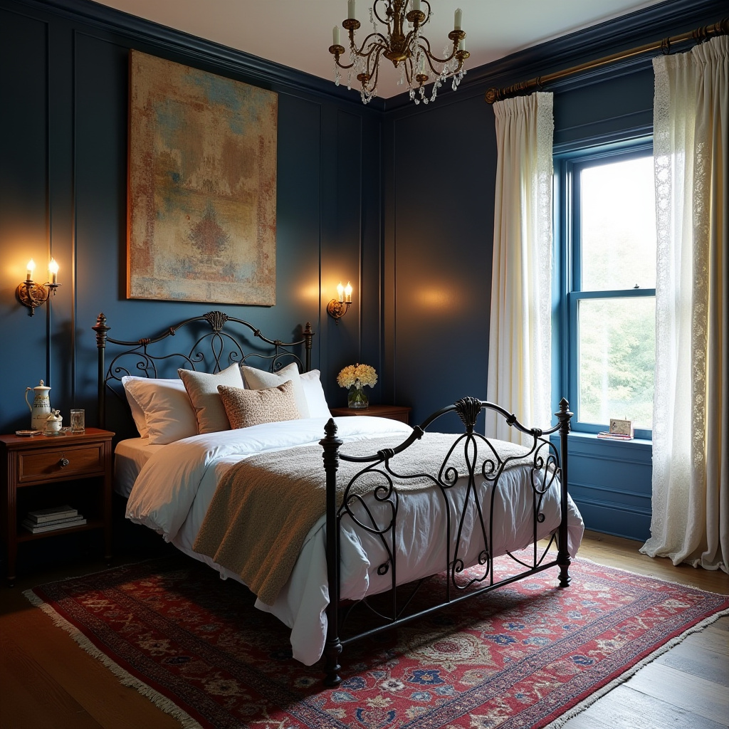 navy blue bedroom accent wall 20