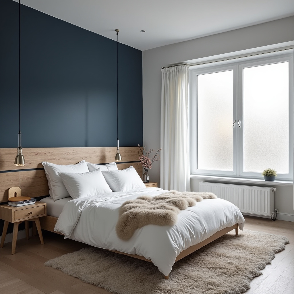 navy blue bedroom accent wall 22