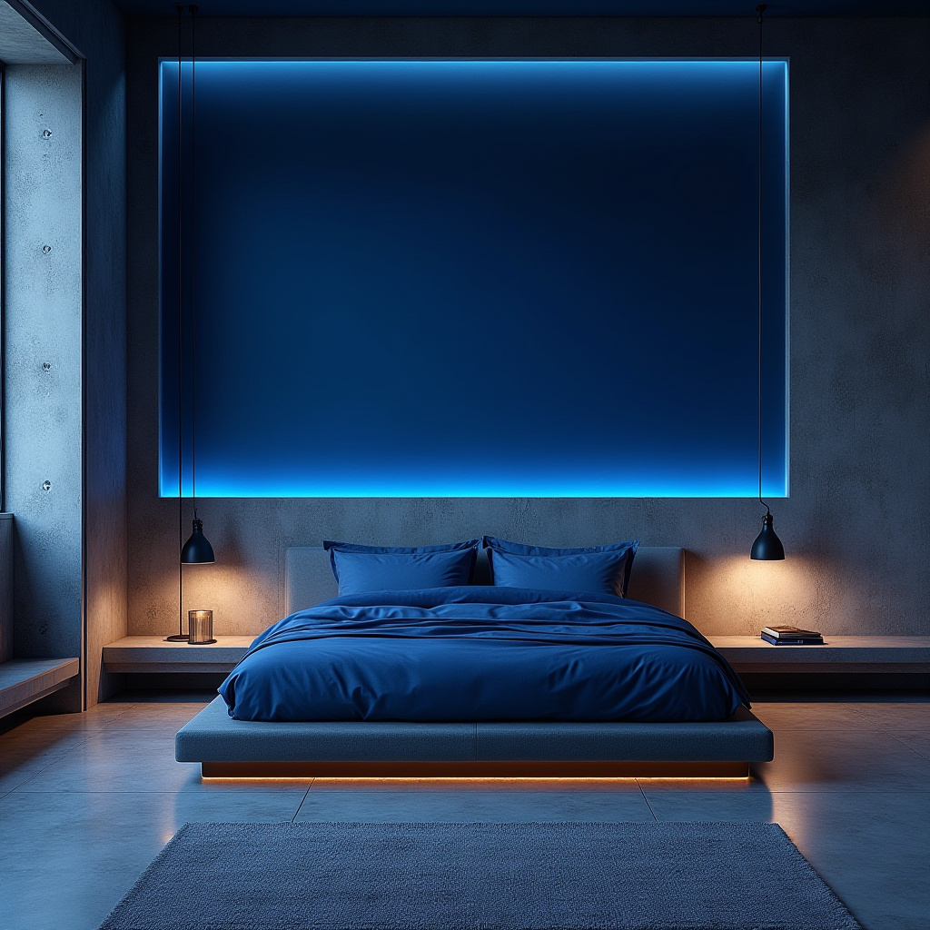 navy blue bedroom accent wall 24