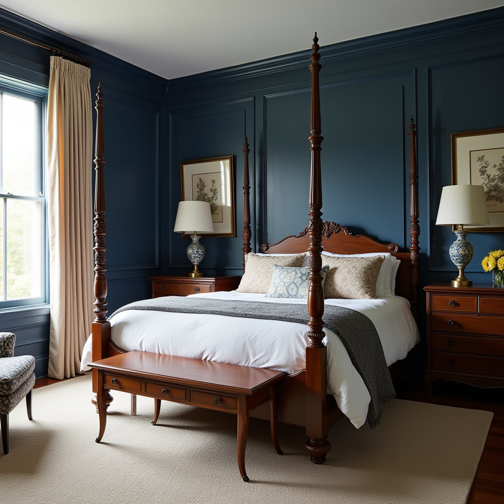 navy blue bedroom accent wall 25
