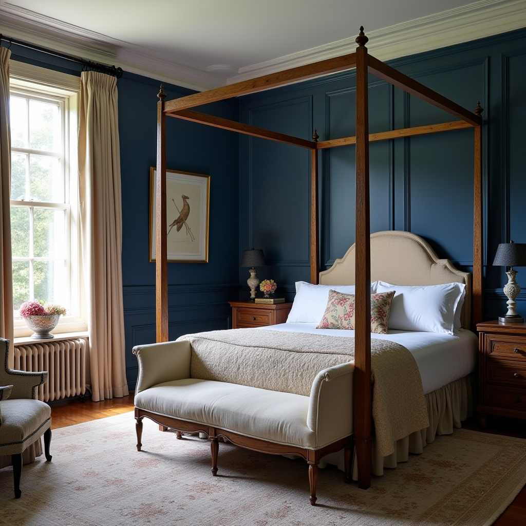navy blue bedroom accent wall 26