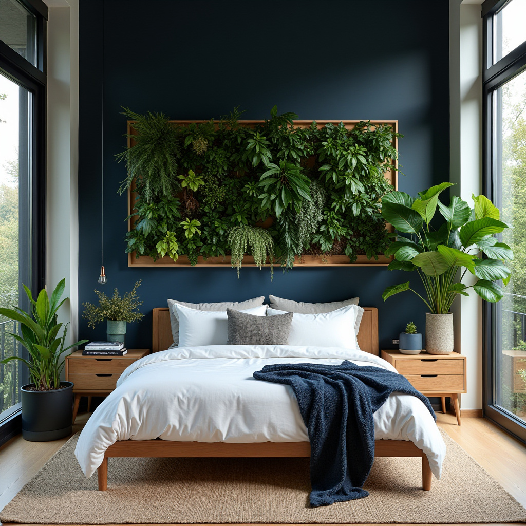 navy blue bedroom accent wall 27