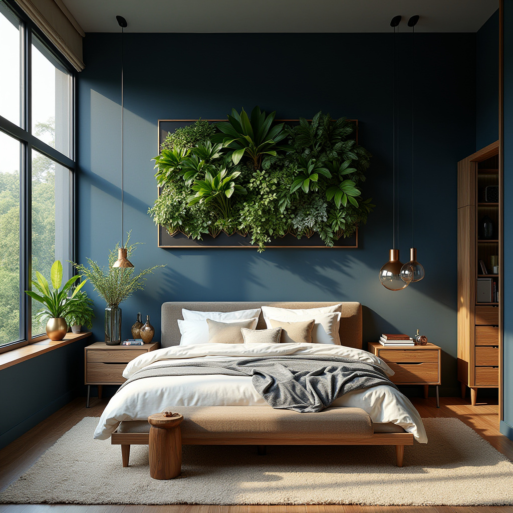 navy blue bedroom accent wall 28
