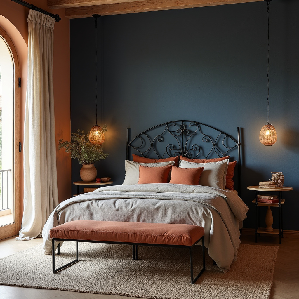 navy blue bedroom accent wall 29