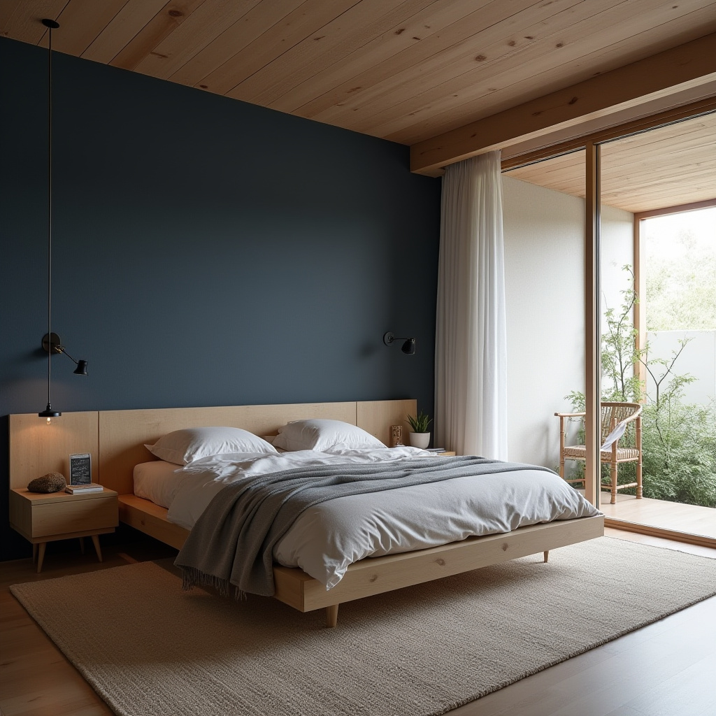 navy blue bedroom accent wall 31