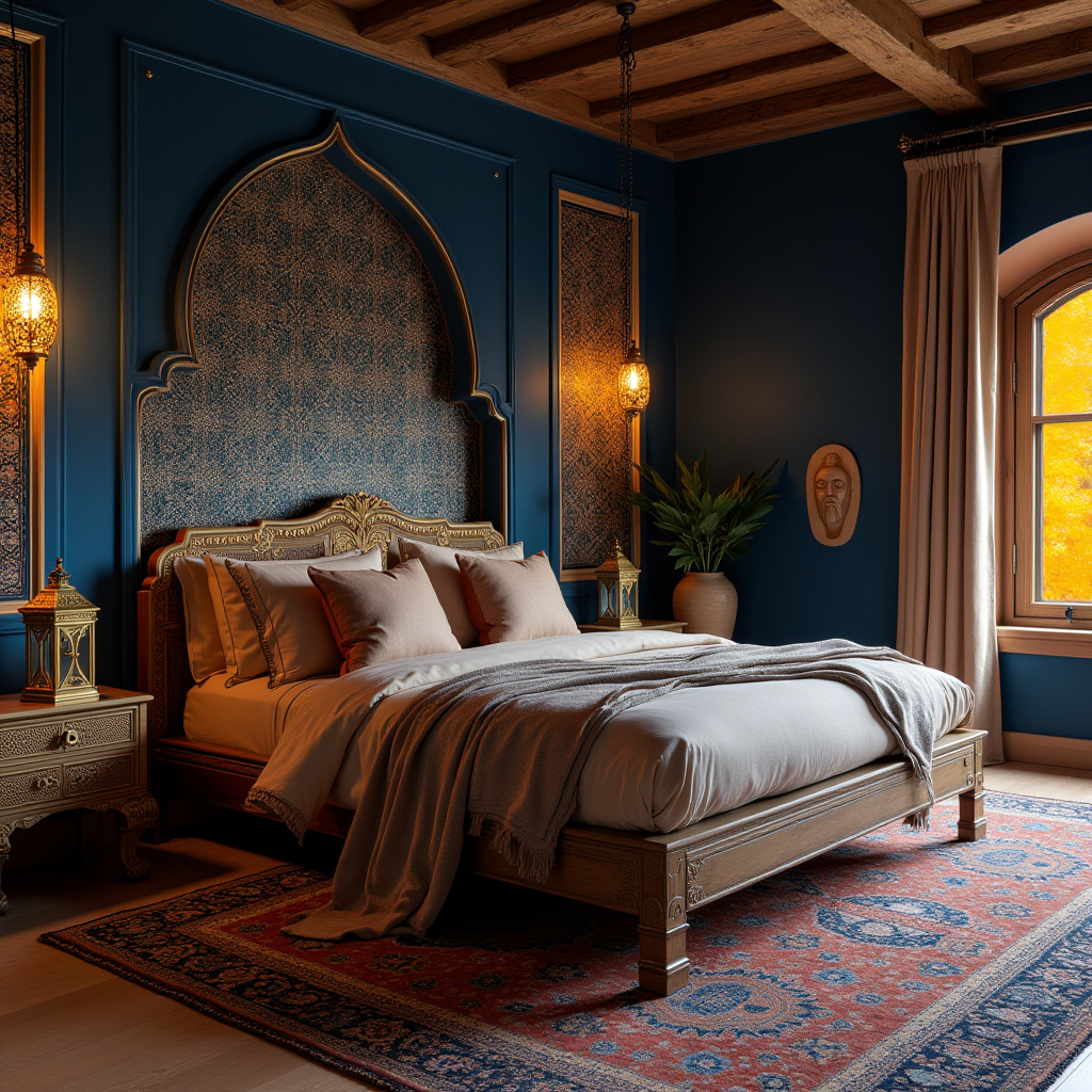navy blue bedroom accent wall 37