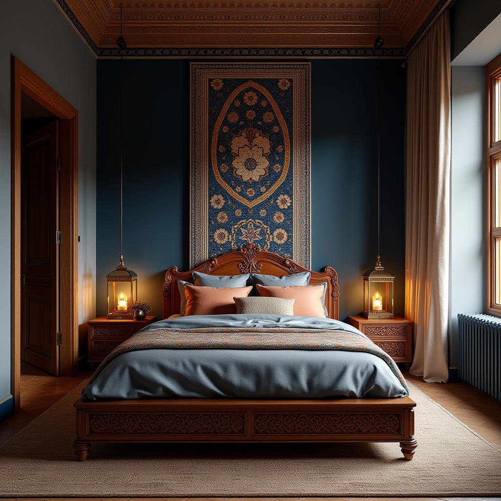 navy blue bedroom accent wall 38