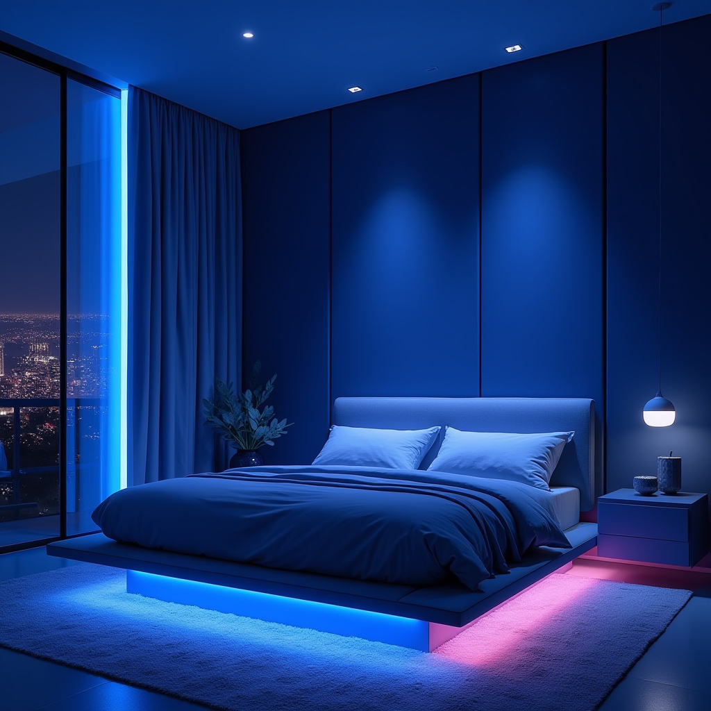 navy blue bedroom accent wall 39