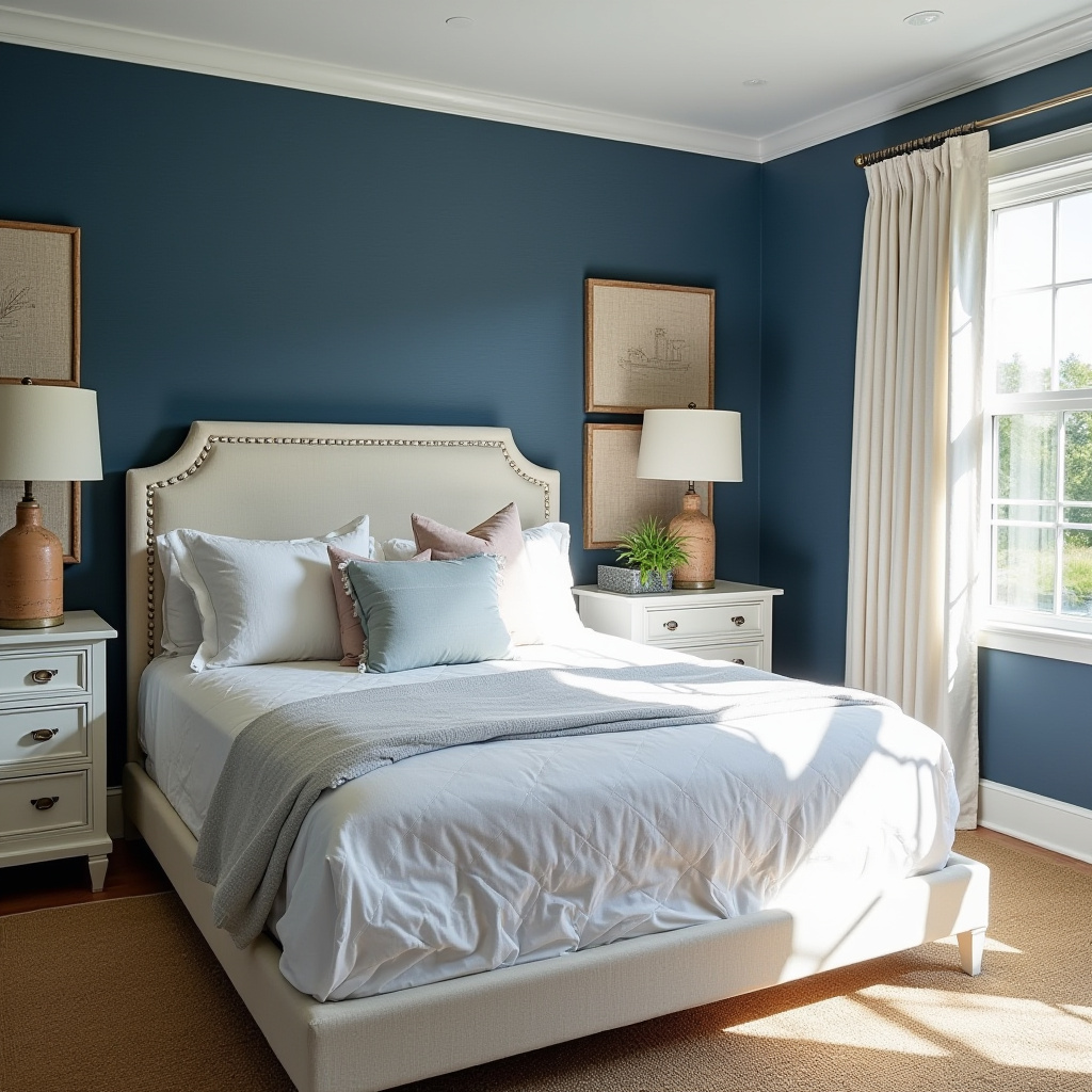 navy blue bedroom accent wall 5