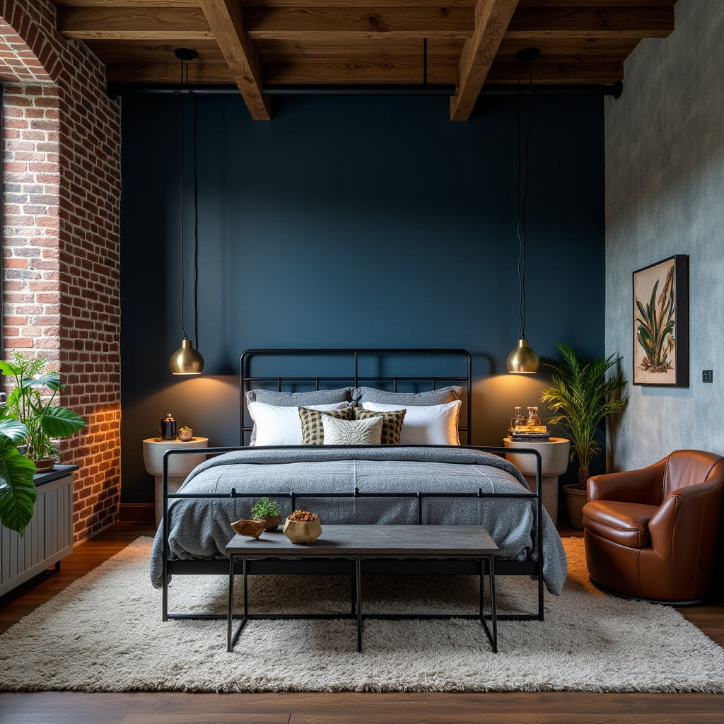 navy blue bedroom accent wall 8