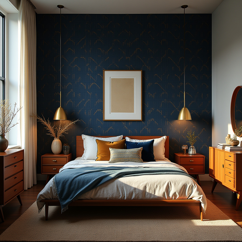 navy blue bedroom accent wall 9