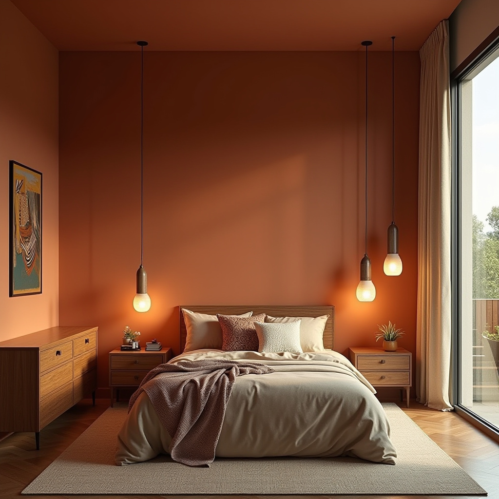 neutral bedroom with accent wall 15