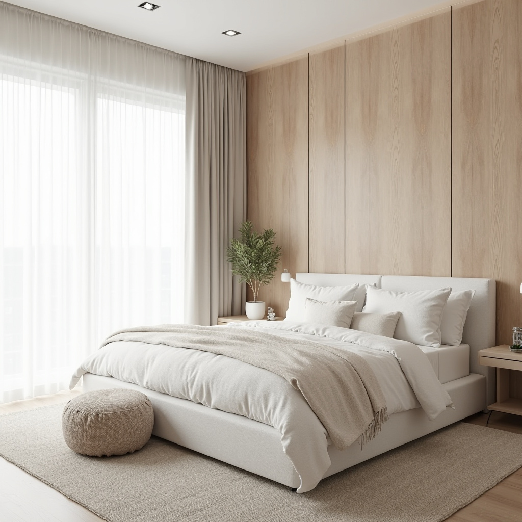 neutral bedroom with accent wall 2