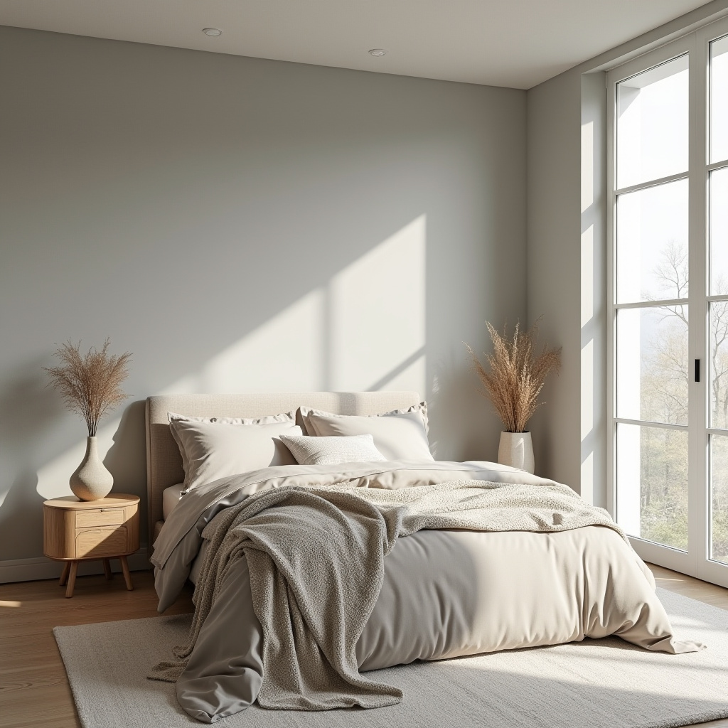neutral bedroom with accent wall 20