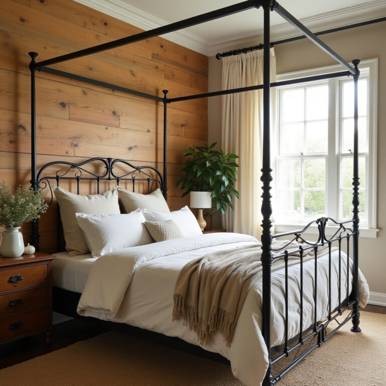 reclaimed wood bedroom accent wall 1