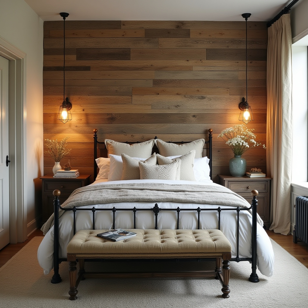 reclaimed wood bedroom accent wall 15