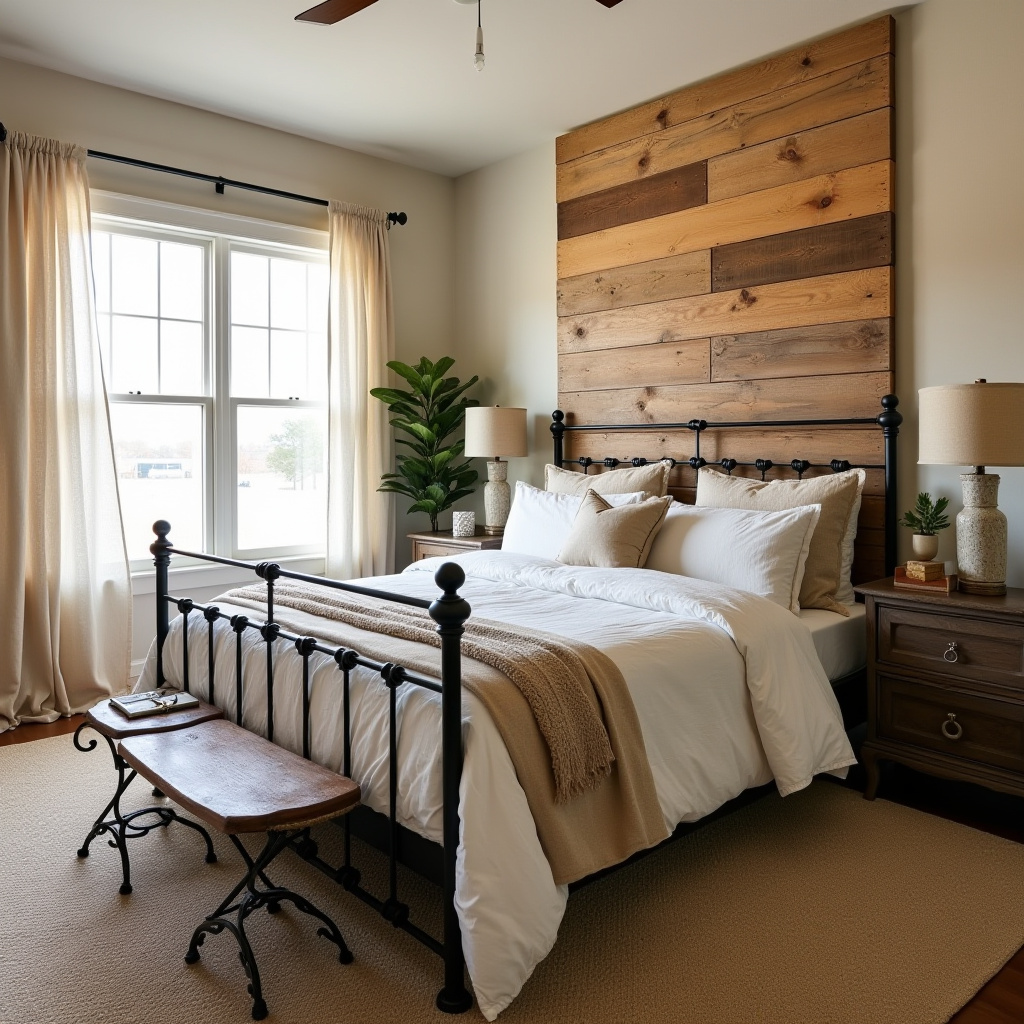 reclaimed wood bedroom accent wall 2