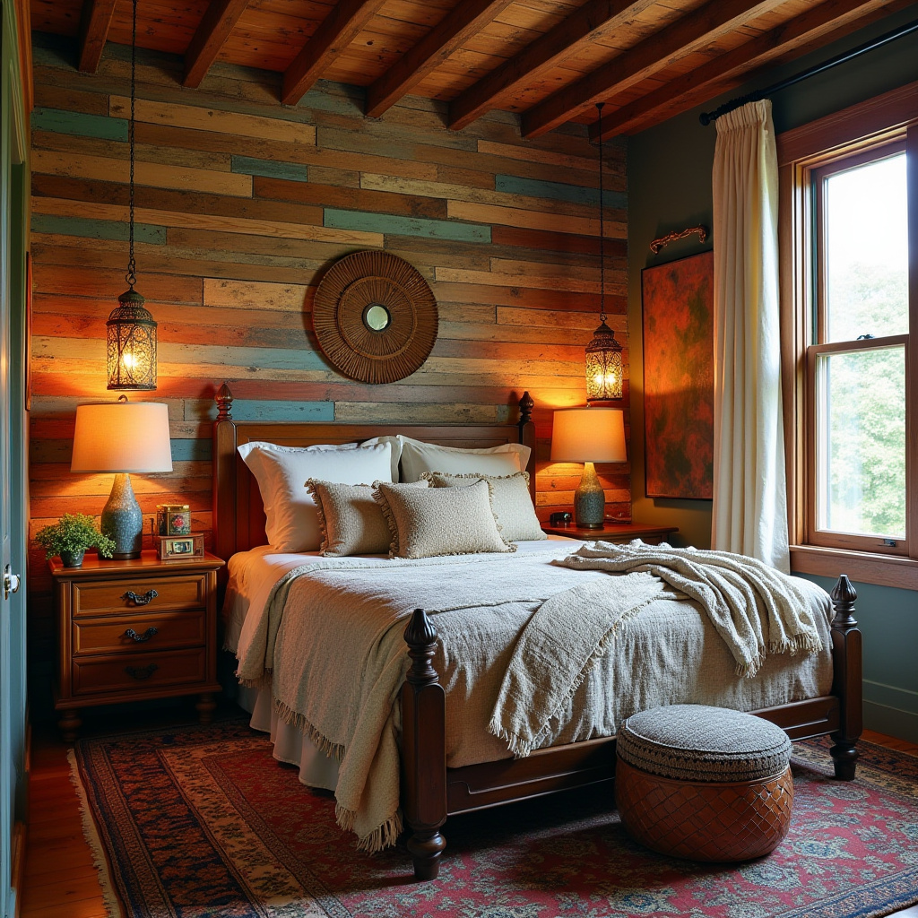 reclaimed wood bedroom accent wall 27
