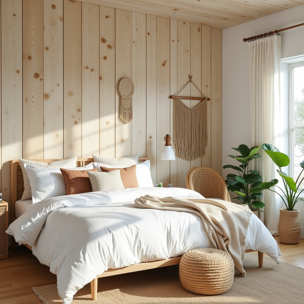reclaimed wood bedroom accent wall 8