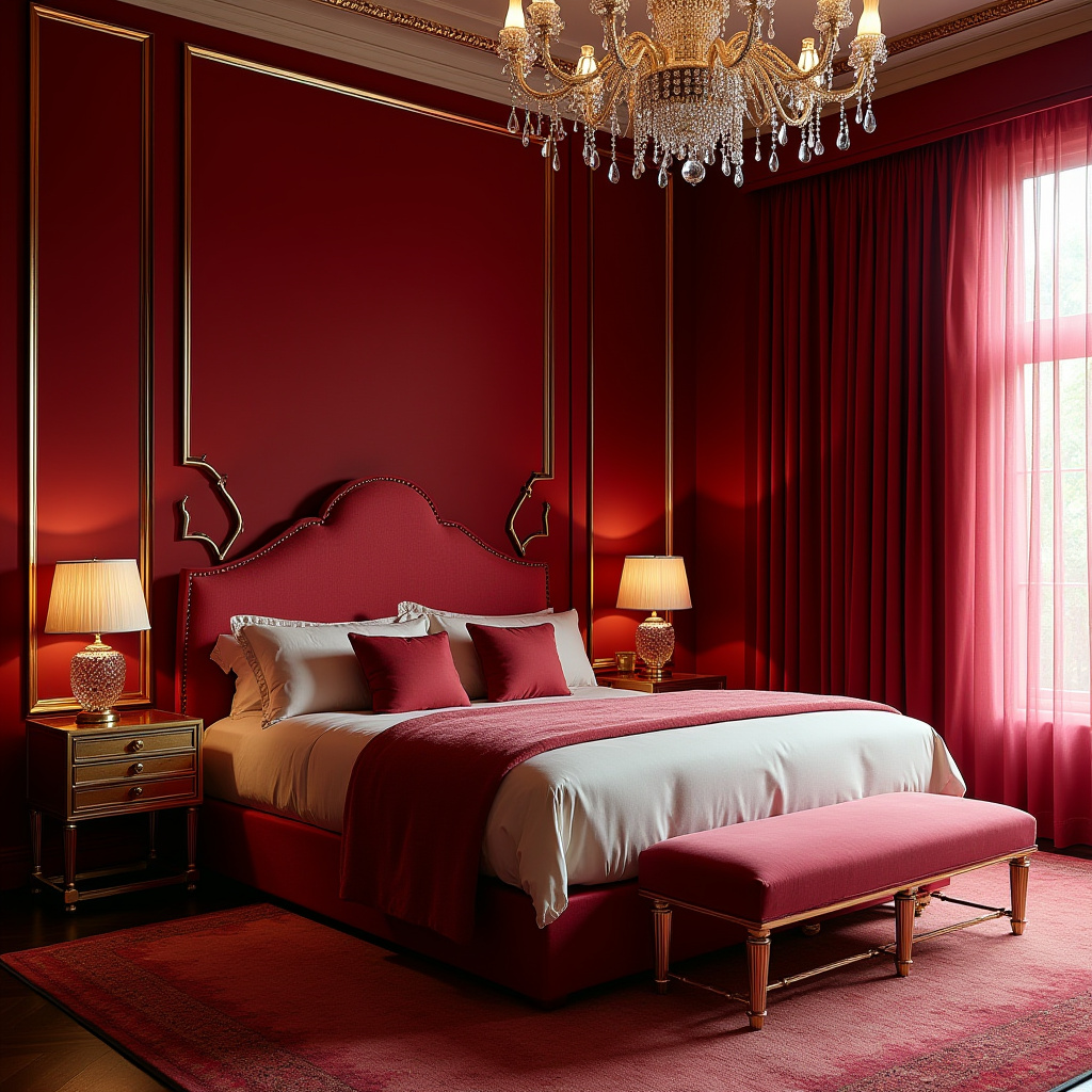 red bedroom accent wall 10
