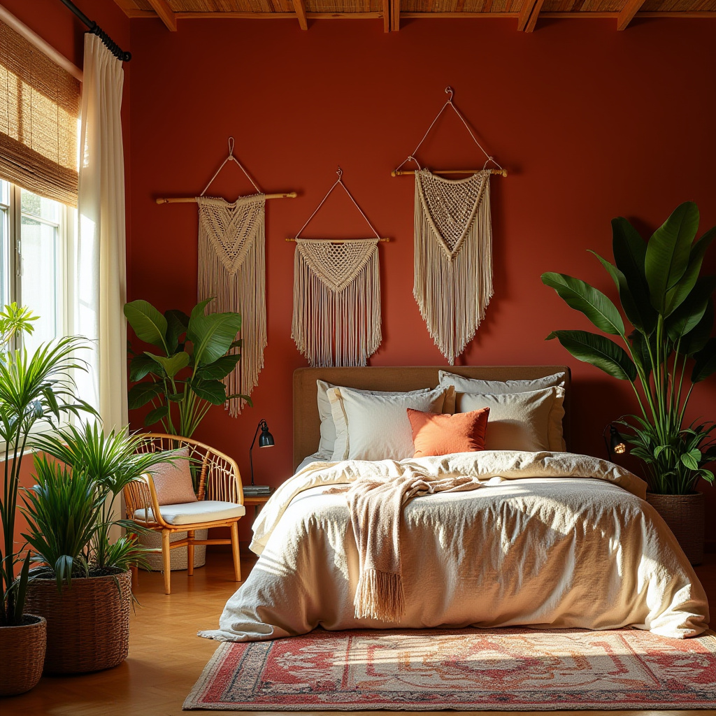 red bedroom accent wall 11