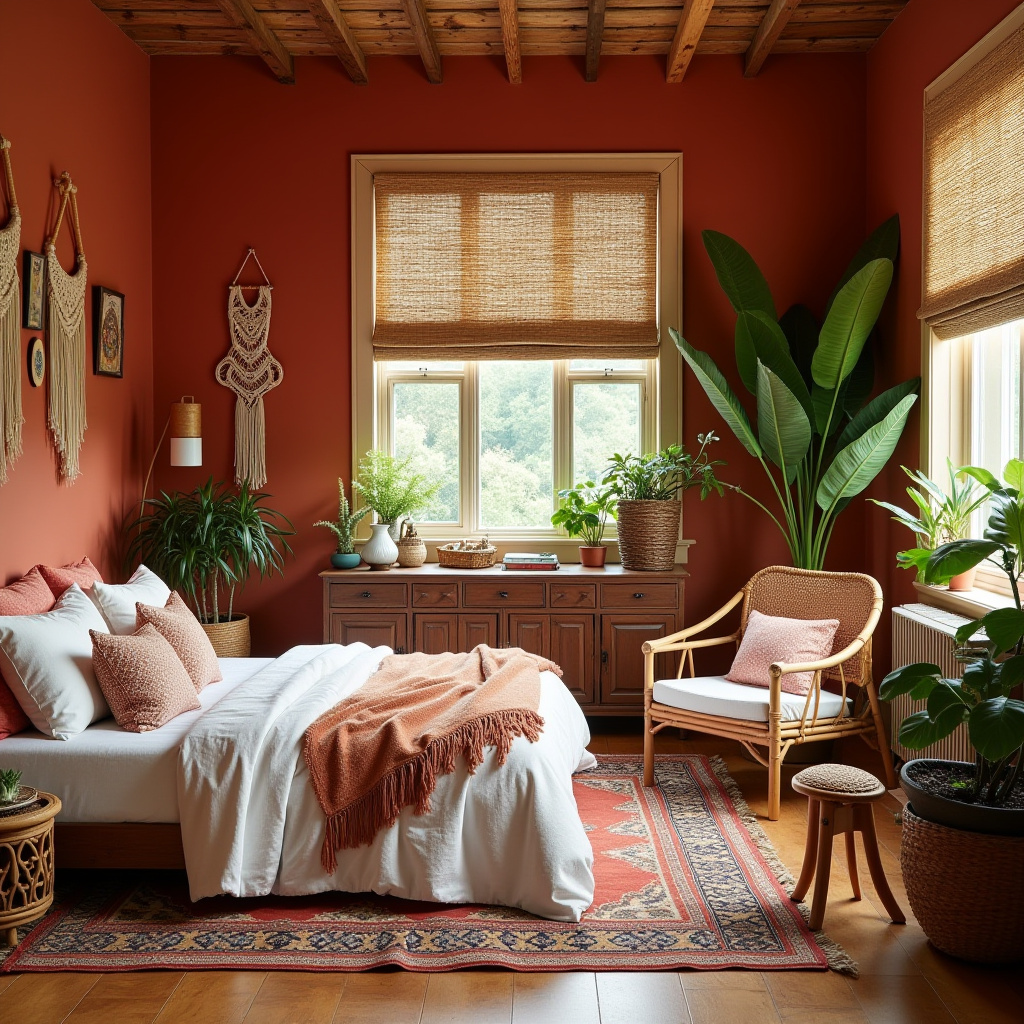 red bedroom accent wall 12