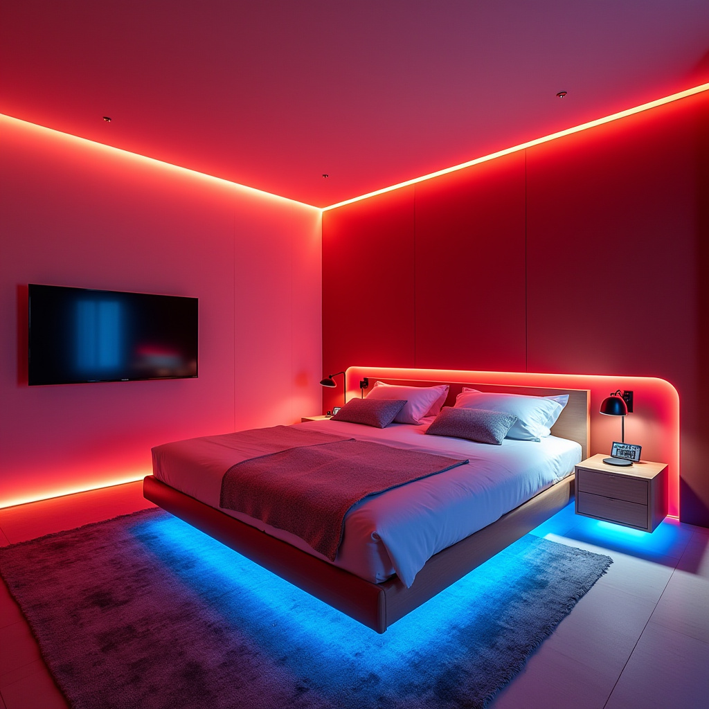 red bedroom accent wall 25