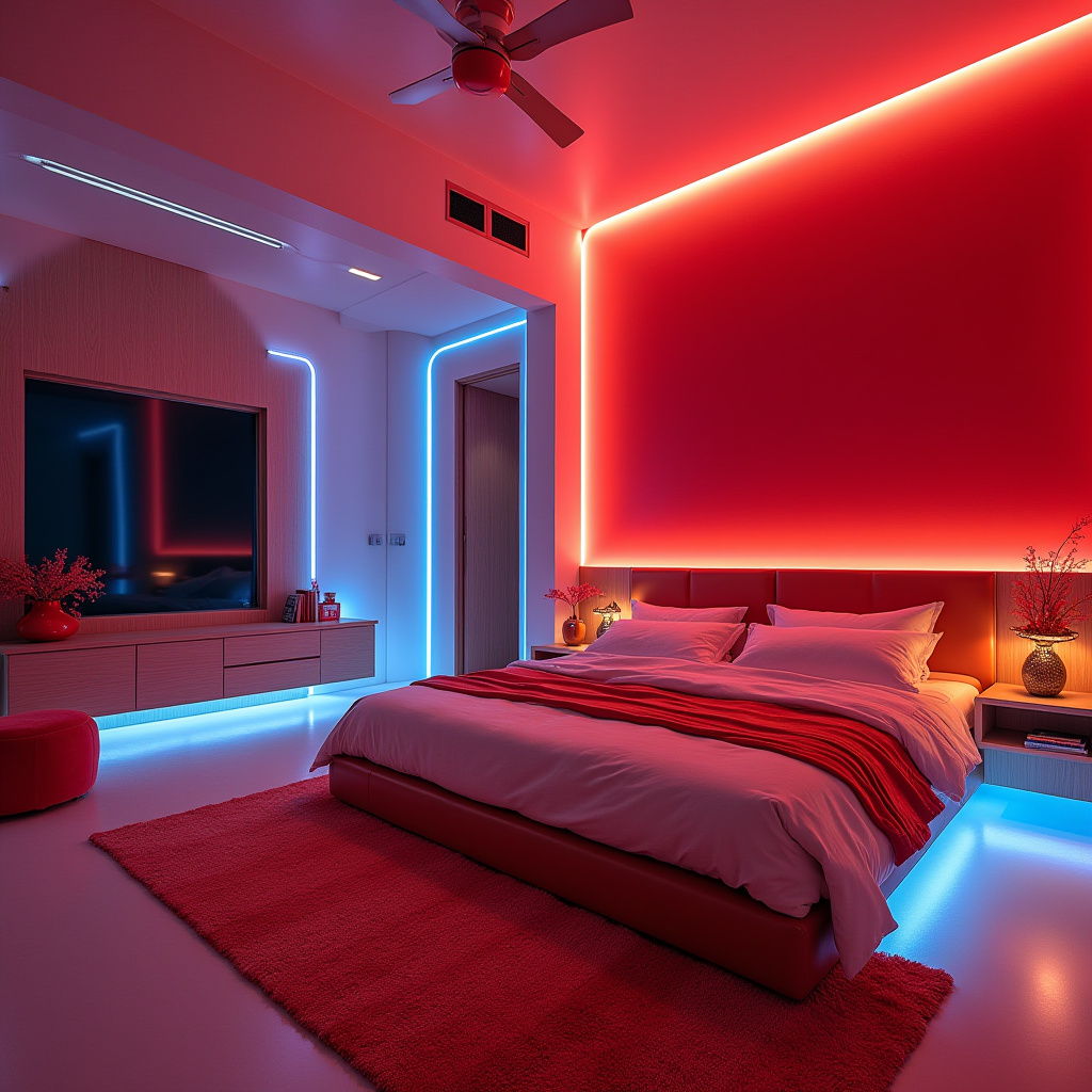 red bedroom accent wall 26