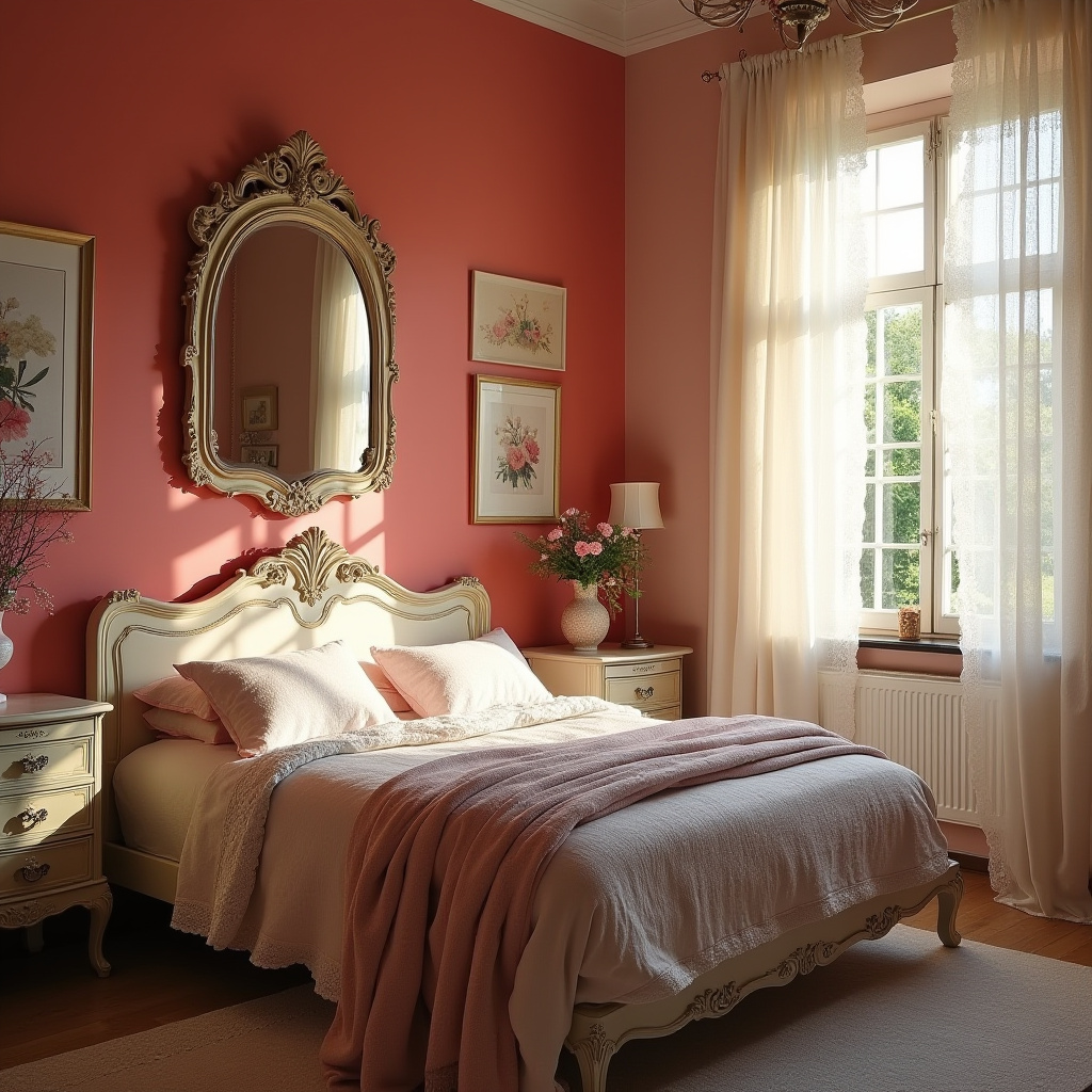 red bedroom accent wall 27
